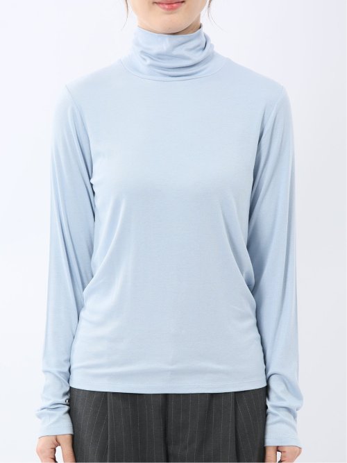 吸湿発熱 シアーテレコ タートルネック プルオーバー