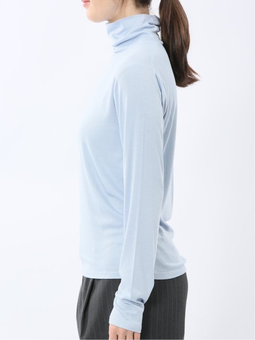 吸湿発熱 シアーテレコ タートルネック プルオーバー