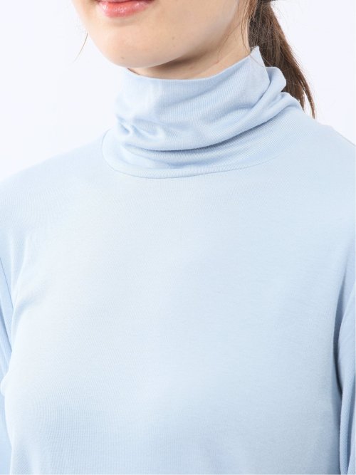 吸湿発熱 シアーテレコ タートルネック プルオーバー