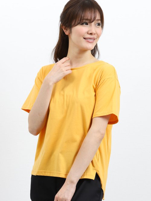 天竺釦付バックシャン半袖プルオーバー