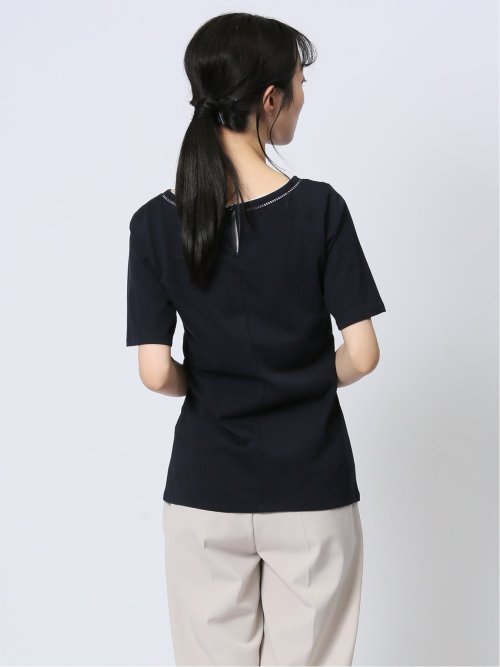 シルケット天竺 ハシゴレース半袖プルオーバー