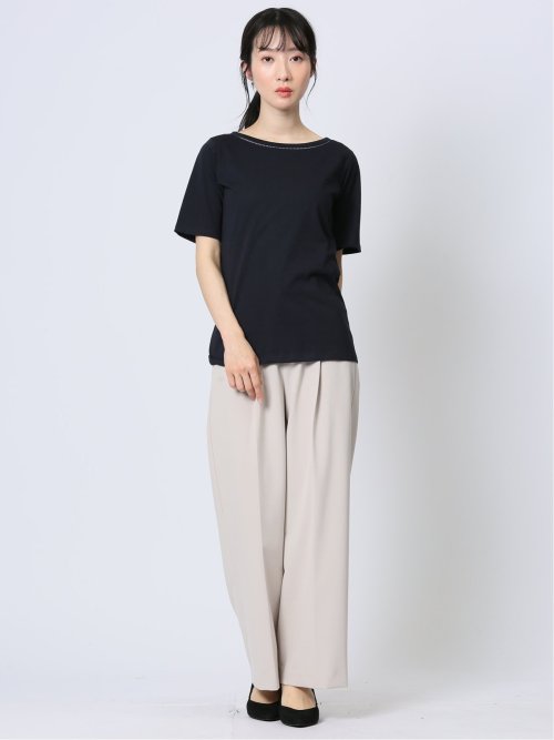 シルケット天竺 ハシゴレース半袖プルオーバー