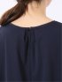 Tシャツ プルオーバー レディース 半袖 ストレッチ クルーネック 無地 袖布帛