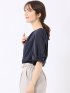 Tシャツ プルオーバー レディース 半袖 ストレッチ クルーネック 無地 袖布帛