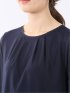 Tシャツ プルオーバー レディース 半袖 ストレッチ クルーネック 無地 袖布帛
