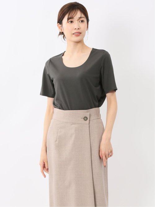 シルケットポンチ クルーネック半袖Tシャツ