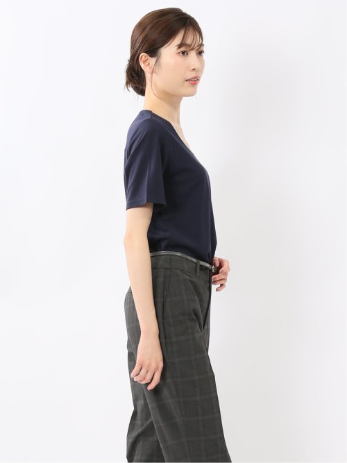 シルケットポンチ クルーネック半袖Tシャツ