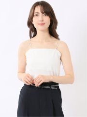 キャミソール レディース ストレッチ ダブルストラップ レーヨン混 鹿の子 丸ゴム