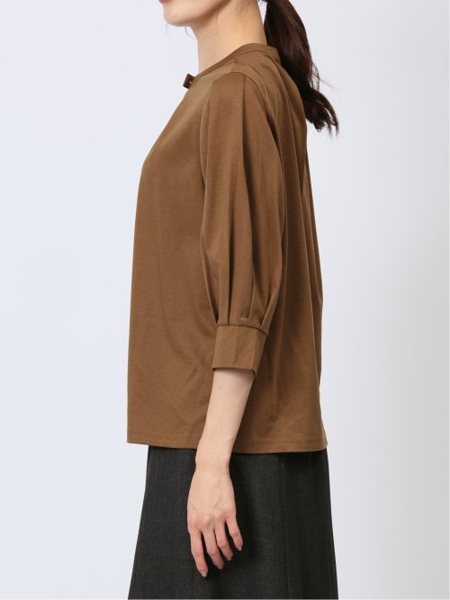 デザインネック 7分袖プルオーバー