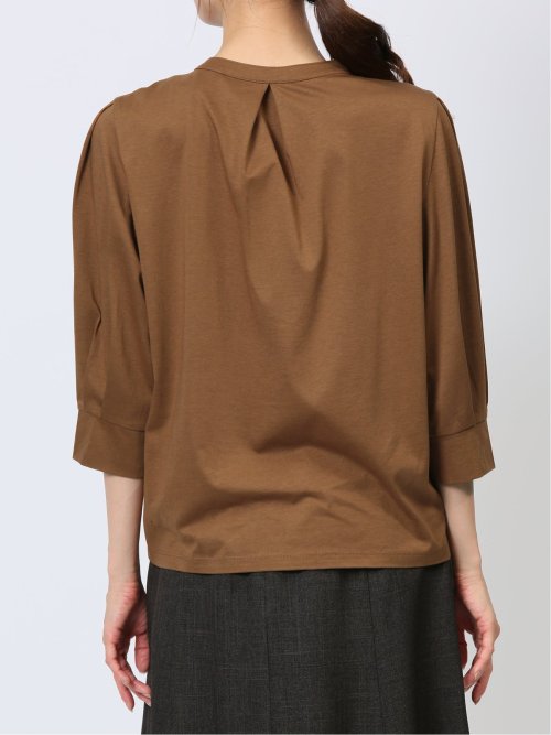 デザインネック 7分袖プルオーバー