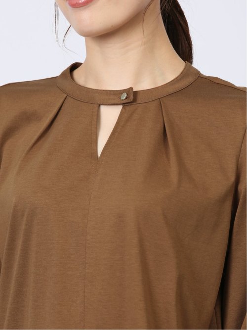 デザインネック 7分袖プルオーバー