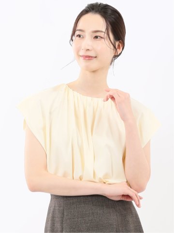 ギャザーネック 半袖プルオーバー