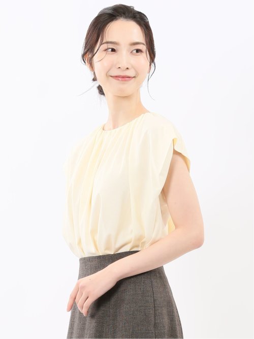 ギャザーネック 半袖プルオーバー