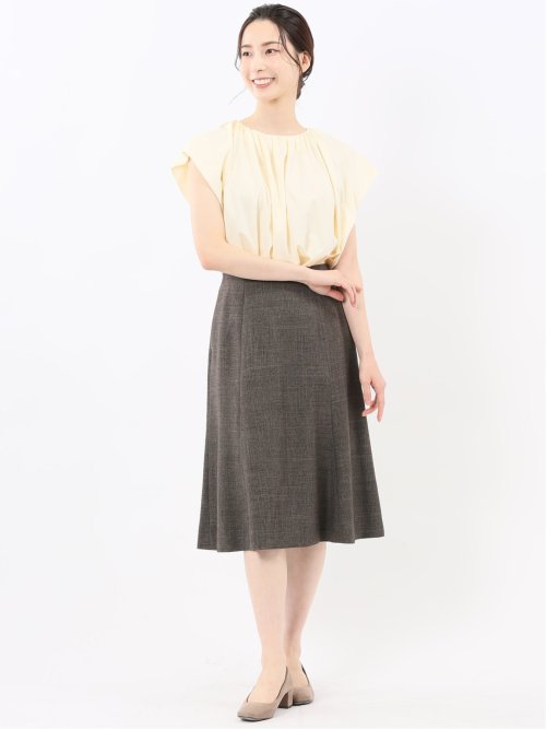 ギャザーネック 半袖プルオーバー