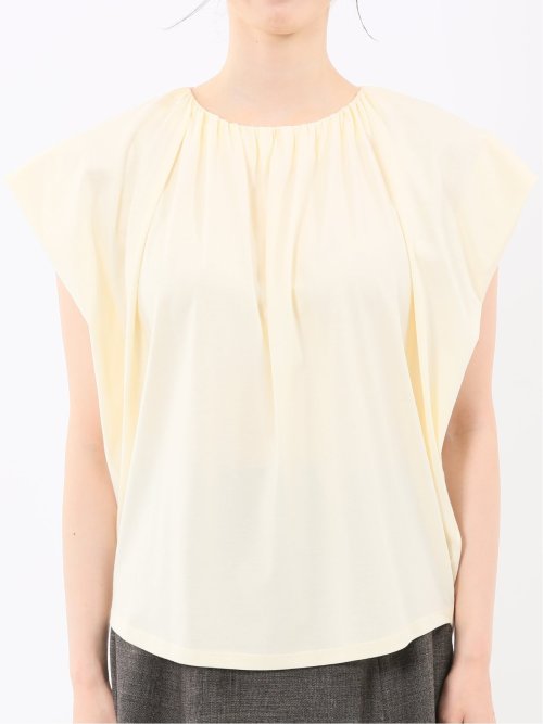 ギャザーネック 半袖プルオーバー