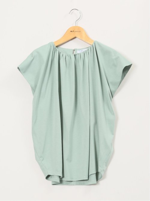 ギャザーネック 半袖プルオーバー