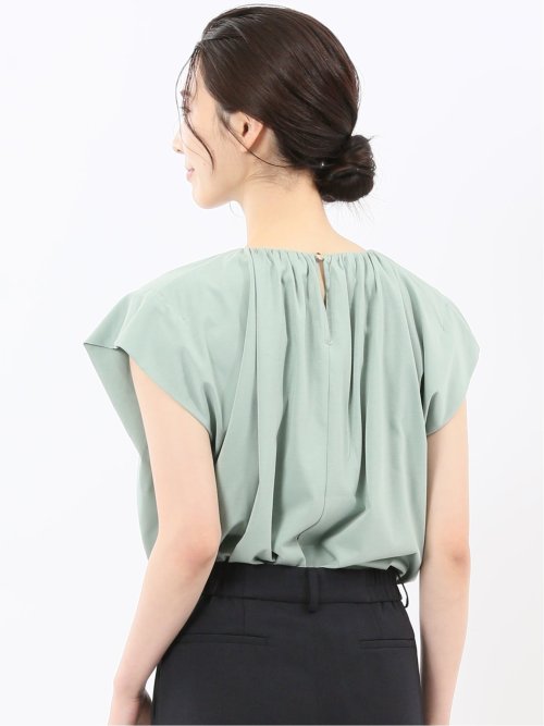 ギャザーネック 半袖プルオーバー