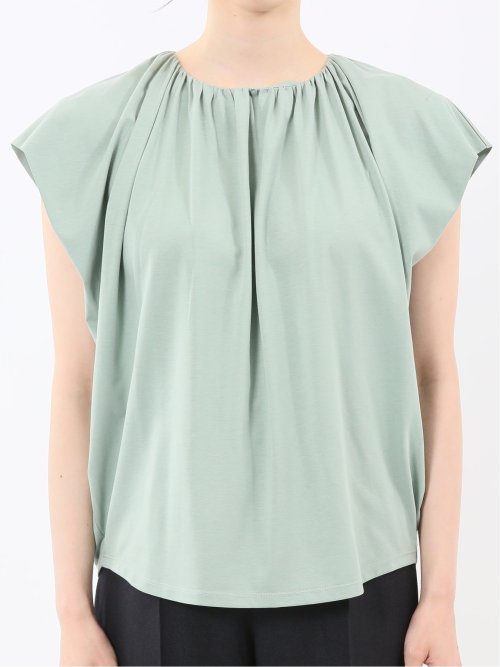 ギャザーネック 半袖プルオーバー