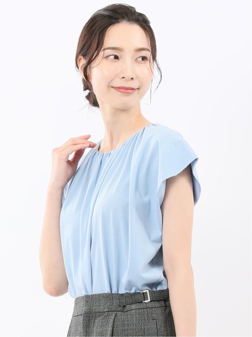 ギャザーネック 半袖プルオーバー