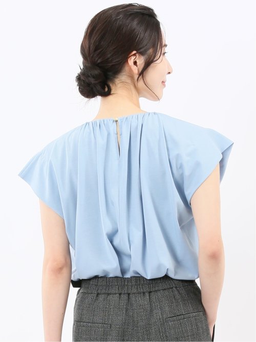 ギャザーネック 半袖プルオーバー