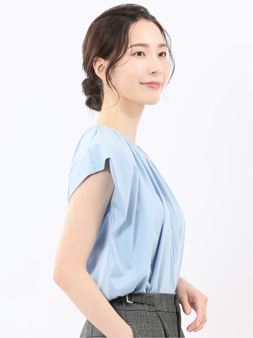 ギャザーネック 半袖プルオーバー