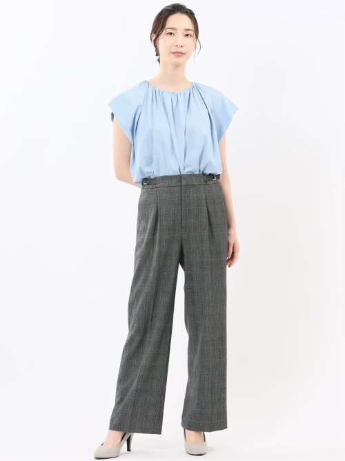 ギャザーネック 半袖プルオーバー