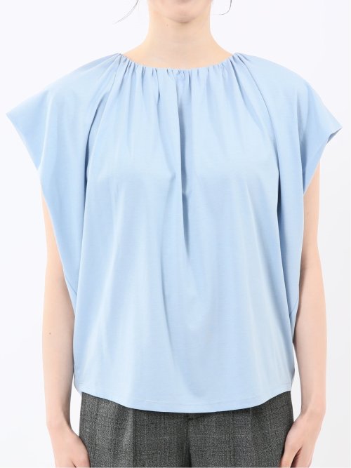 ギャザーネック 半袖プルオーバー