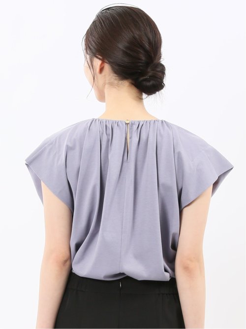 ギャザーネック 半袖プルオーバー