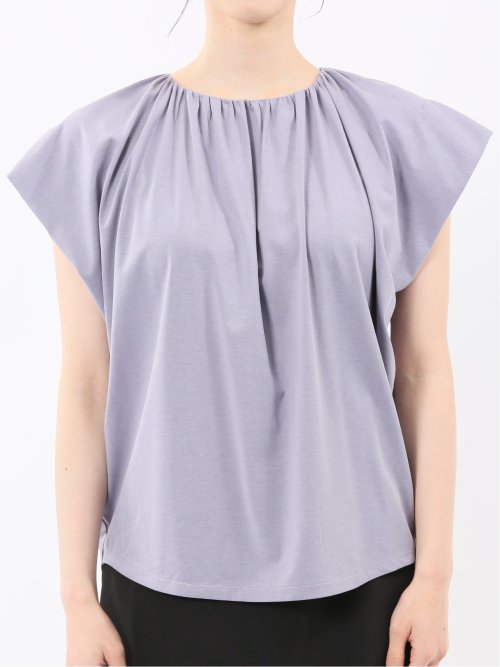 ギャザーネック 半袖プルオーバー