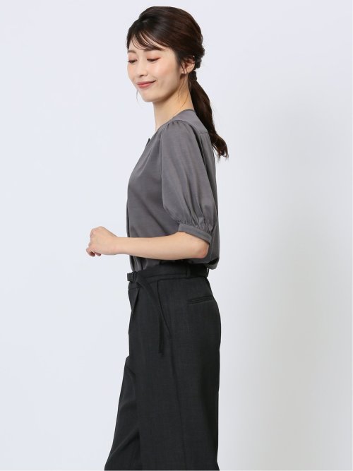 比翼 クルーネック 半袖ブラウソー