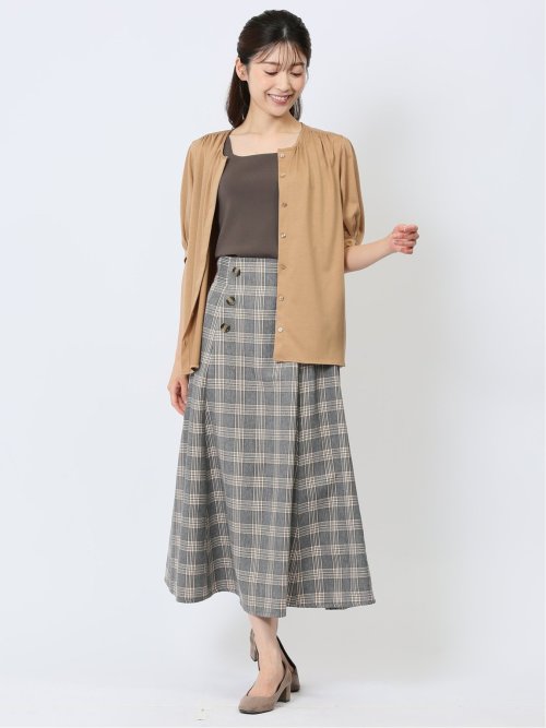 比翼 クルーネック 半袖ブラウソー