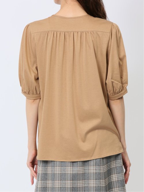 比翼 クルーネック 半袖ブラウソー