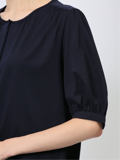 比翼 クルーネック 半袖ブラウソー