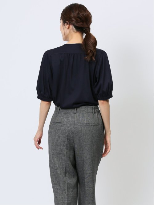 比翼 クルーネック 半袖ブラウソー