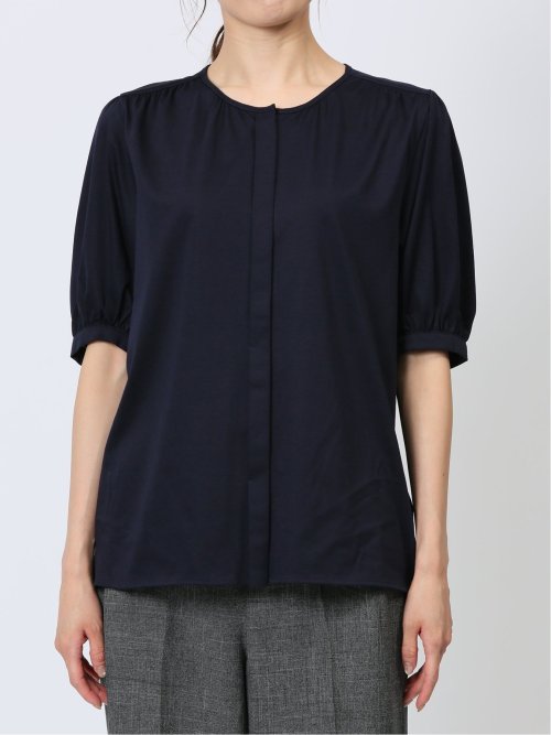 比翼 クルーネック 半袖ブラウソー