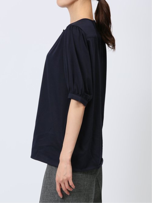 比翼 クルーネック 半袖ブラウソー