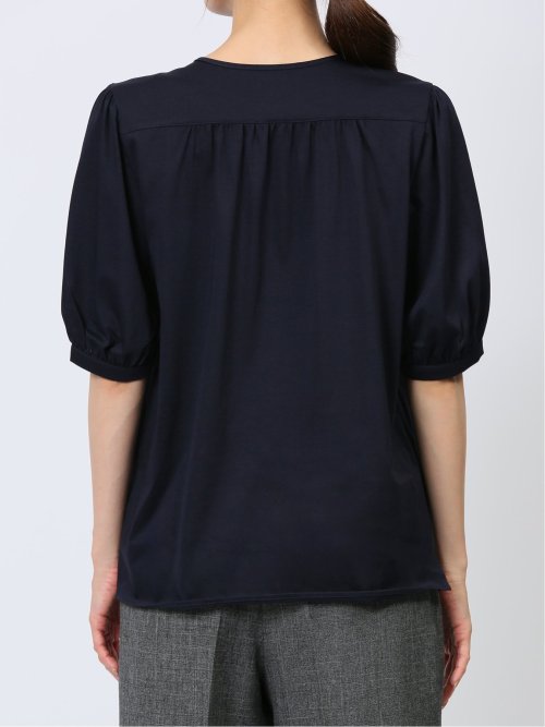 比翼 クルーネック 半袖ブラウソー