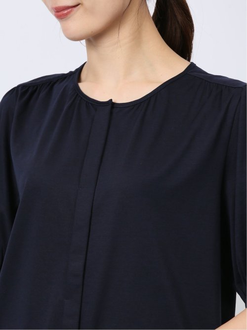 比翼 クルーネック 半袖ブラウソー