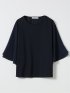 Tシャツ プルオーバー レディース 接触冷感 無地 クルーネック フレアスリーブ 楊柳 切替
