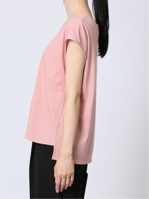 接触冷感 フェイクパール付きプルオーバー