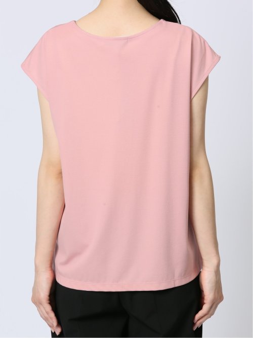 接触冷感 フェイクパール付きプルオーバー