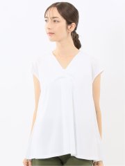 布帛切替 バックフレア 半袖プルオーバー