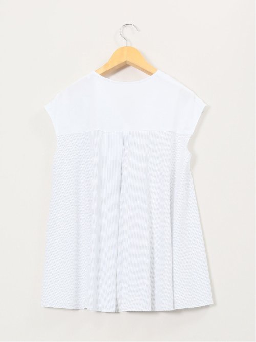 布帛切替 バックフレア 半袖プルオーバー