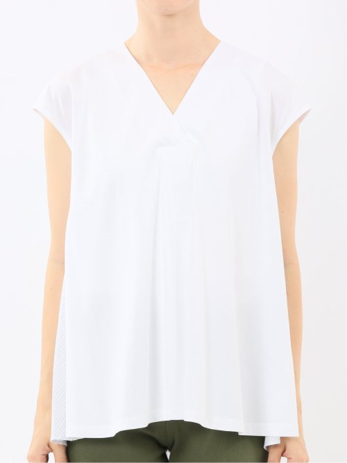 布帛切替 バックフレア 半袖プルオーバー