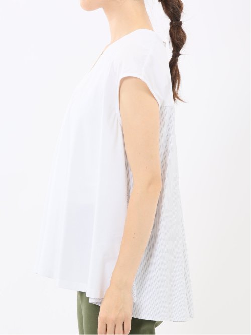 布帛切替 バックフレア 半袖プルオーバー