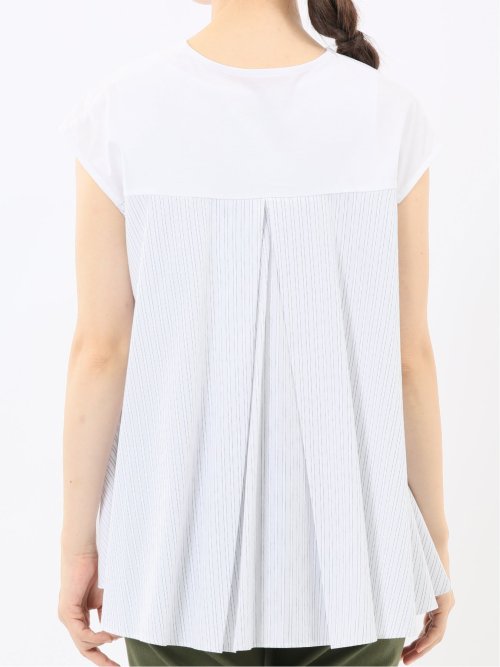 布帛切替 バックフレア 半袖プルオーバー