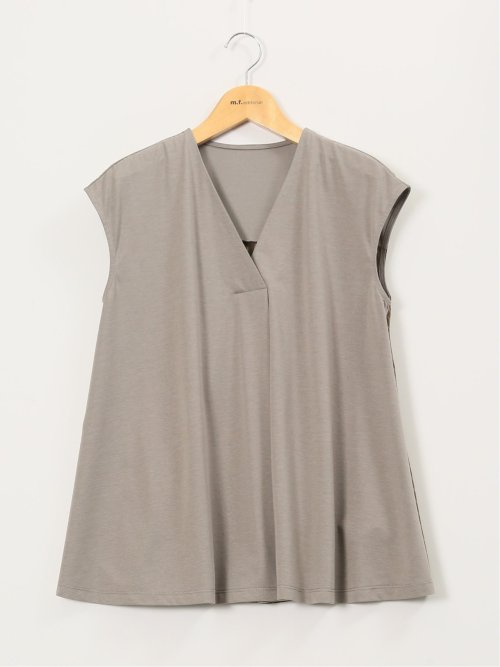 布帛切替 バックフレア 半袖プルオーバー