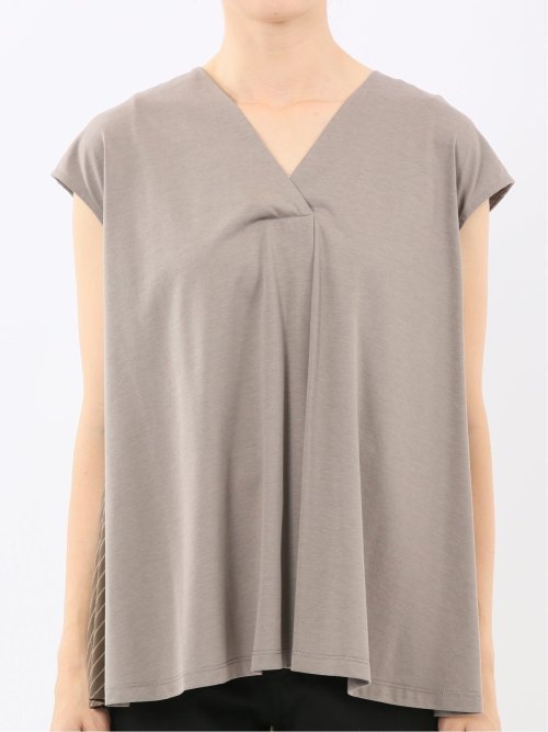 布帛切替 バックフレア 半袖プルオーバー