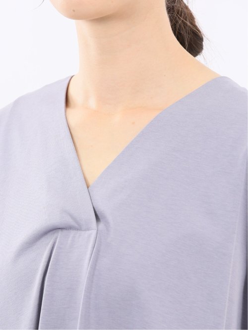 布帛切替 バックフレア 半袖プルオーバー