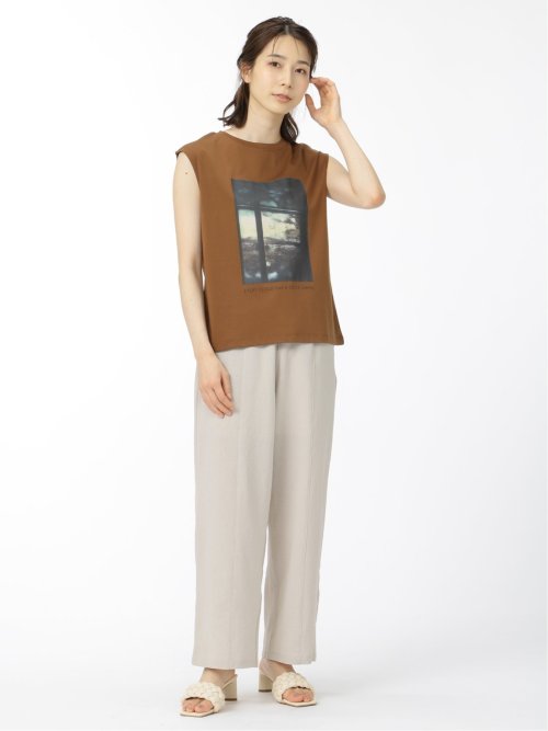 転写プリント フレンチスリーブプルオーバー